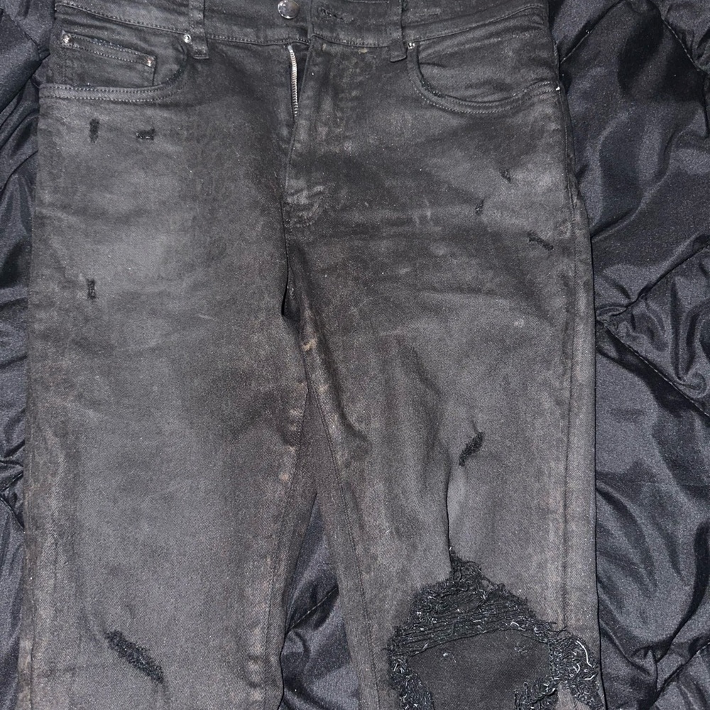 AMIRI Black Distressed Skinny Jeans